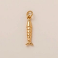 Detailed close-up of a 18K gold plated fish-shaped pendant with realistic scales - Goldfish Style