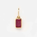 Colgante rectangular con gema roja y engaste de bisel dorado para collar DIY - Colgante Redondo Julio