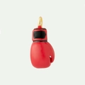 Detailed view of red boxing glove pendant with 18K gold plated ring for DIY necklaces - Fist Style (JXNK251317U)