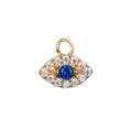 Pendentif œil porte-bonheur plaqué or 18 carats avec cristal bleu et zircons pavés - Pendentif Œil