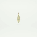 Détail du pendentif ovale plaqué or 18K avec émail vert menthe et texture en spirale - Style Planche de Surf (JXNK251317U)