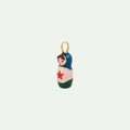 Détail du pendentif poupée russe plaqué or 18K avec émail coloré et étoile rouge - Style Poupée Russe (JXNK251317U)