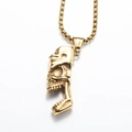Golden punk skull lighter pendant necklace with durable box chain for men fashion - Gold Color Pendant Only (Without Chain)