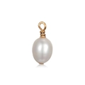 Pendentif perle ovale blanche minimaliste avec bélière en fil doré plaqué 18 carats - Pendentif Perle d'Imitation