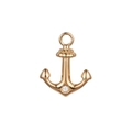 Pendentif ancre en acier inoxydable doré 18 carats avec un zircon blanc étincelant - Pendentif Ancre Strass