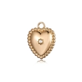 Pendentif cœur plaqué or 18 carats avec cristal blanc et bordure perlée chic - Pendentif Cadenas Cœur Strass