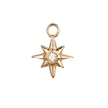 Pendentif étoile octogonale en or et acier inoxydable avec pierre de zircone centrale - Pendentif Étoile Octogonale Strass