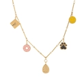 Golden necklace with 18K plated donut, graduation cap, and smile face charms - Graduation Cap Pendant (Pendant Only) / Gold