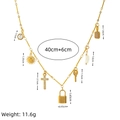 Bohemian 18K gold plated stainless steel sun and moon charm necklace with pearls - June Zircon Pendant / Gold