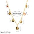 Gold 18K plated stainless steel necklace with colorful charms like donuts and paw prints - Sun Bronze Pendant Only (Without Chain)