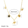 18K gold plated stainless steel necklace with airplane, butterfly and heart charms - Airplane Pendant