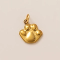 Polished gold paw print pendant charm with bail for DIY bracelets and necklaces - Paw Style (Pendant Only (Without Chain))