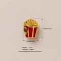 Popcorn charm pendant in red enamel and copper for DIY jewelry making and bracelets - Popcorn/Fries Tub / 1 Piece/Pack (7.9x6.4mm) / Fries