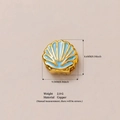Blue enamel shell pendant in gold copper for DIY jewelry making 9.1x8.6mm size - Shell