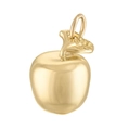 Polished 18K gold plated apple pendant with leaf detail and ring for DIY jewelry - Apple Shape (Pendant Only)