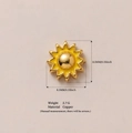 Golden sun pendant charm with yellow enamel inlay for DIY bracelets and jewelry - SUN