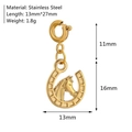 18K gold plated stainless steel horseshoe and horse head pendant charm for DIY jewelry - Horse Pendant