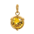 Detail van 18K vergulde ketting met een gefacetteerde gele kristallen hanger - November Geboortesteen Hanger Zonder Ketting