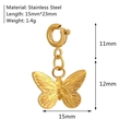 Polished 18K gold plated stainless steel butterfly pendant with dimensions and weight - Butterfly Pendant
