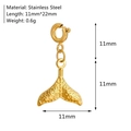 Golden 18K plated stainless steel whale tail pendant with geometric texture - Whale Tail Pendant