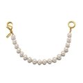 Cadena de perlas chic con herrajes dorados y etiqueta rectangular Sequin grabada - Cadena de Bolso de Perlas