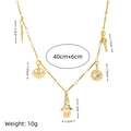 Fashionable gold charm necklace featuring snake, evil eye, and key pendants with size specs - Evil Eye Pendant Only (Without Chain)
