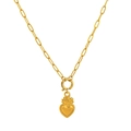 Collar de cadena dorada con colgante de corazón vintage y borde de cuentas finas - Estilo B Corazón Colgante Solo (Sin Cadena)