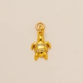 Elegant gold sea turtle pendant with sparkling zircon inlay and polished metallic finish - Sea Turtle