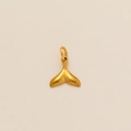Minimalist matte gold whale tail pendant with nautical ocean life inspired design - Tail