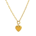 Colgante relicario de corazón dorado vintage con grabado floral en cadena de eslabones chic - Estilo I Corazón Colgante Solo (Sin Cadena)
