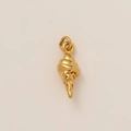 Detailed macro shot of 18K gold-plated ice cream cone pendant with polished metal texture - Ice Cream 14*6mm
