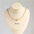 Collana a catena dorata minimalista da donna su busto, lunghezza 45+5 cm - Catena Separata con Anello a Molla