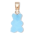 Light blue resin bear charm with sugar coating texture and gold bail attachment - Bear Gold Clasp Pendant / Blue