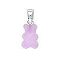 DIY colorful gummy bear pendant in purple with sugar matte finish and silver clasp - Bear Silver Clasp Pendant / Purple