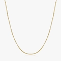 Golden titanium steel beaded chain necklace with delicate minimalist ball link design - Bead Chain
