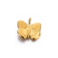 Mini colgante de mariposa dorada en acero inoxidable con detalles de alas en relieve - Mariposa
