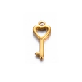 Colgante de llave con forma de corazón dorado pulido en estilo minimalista de acero - Llave