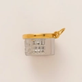 Pendentif seau à glace créatif en or et argent avec gravure détaillée - Glace