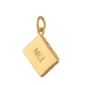 Ciondolo a biscotto dorato con incisione NICE e placcatura oro 18 carati per uno stile fashion - Ciondolo Pretzel
