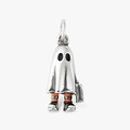 Halloween ghost charm pendant in S925 sterling silver with orange stripe leg details - Ghost