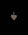 Lava textured silver heart pendant made of titanium steel with irregular surface - Heart Shape Steel