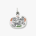 Pendentif citrouille en acier titane avec gravure It's Fall Y'all et détails en émail - Automne / Acier