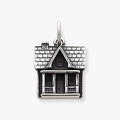 Pendentif maison rétro en argent inspiré du design de maison volante pour bijoux DIY - Maison / Acier