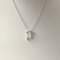 Elegant silver bow pendant necklace with frosted 3D texture and delicate ball chain link - Ball Chain
