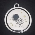 Rotating astronaut pendant necklace in silver finish with cartoon stars design - Astronaut Pendant Only (Without Chain)