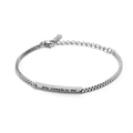 Minimalistisches Edelstahl Box-Armband mit Gravur you complete me auf Metallstab - Herren-Stil (HT-4537)