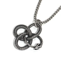 Vintage stainless steel ouroboros snake pendant with detailed scales on silver box chain - Pendant Only (No Chain) / Silver Color Pendant