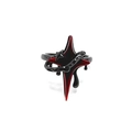Anillo estilo punk con diseño de estrella roja y textura de goteo negro - Anillo de Estilo Líquido Oscuro (6128979343181)