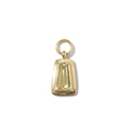 18K gold plated stainless steel trapezoidal zircon pendant with minimalist bezel setting - Trapezoid Gemstone Pendant / Light Yellow