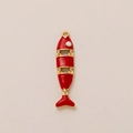Articulated red enamel fish pendant with 18K gold plating and detailed craftsmanship - Red Fish Pendant